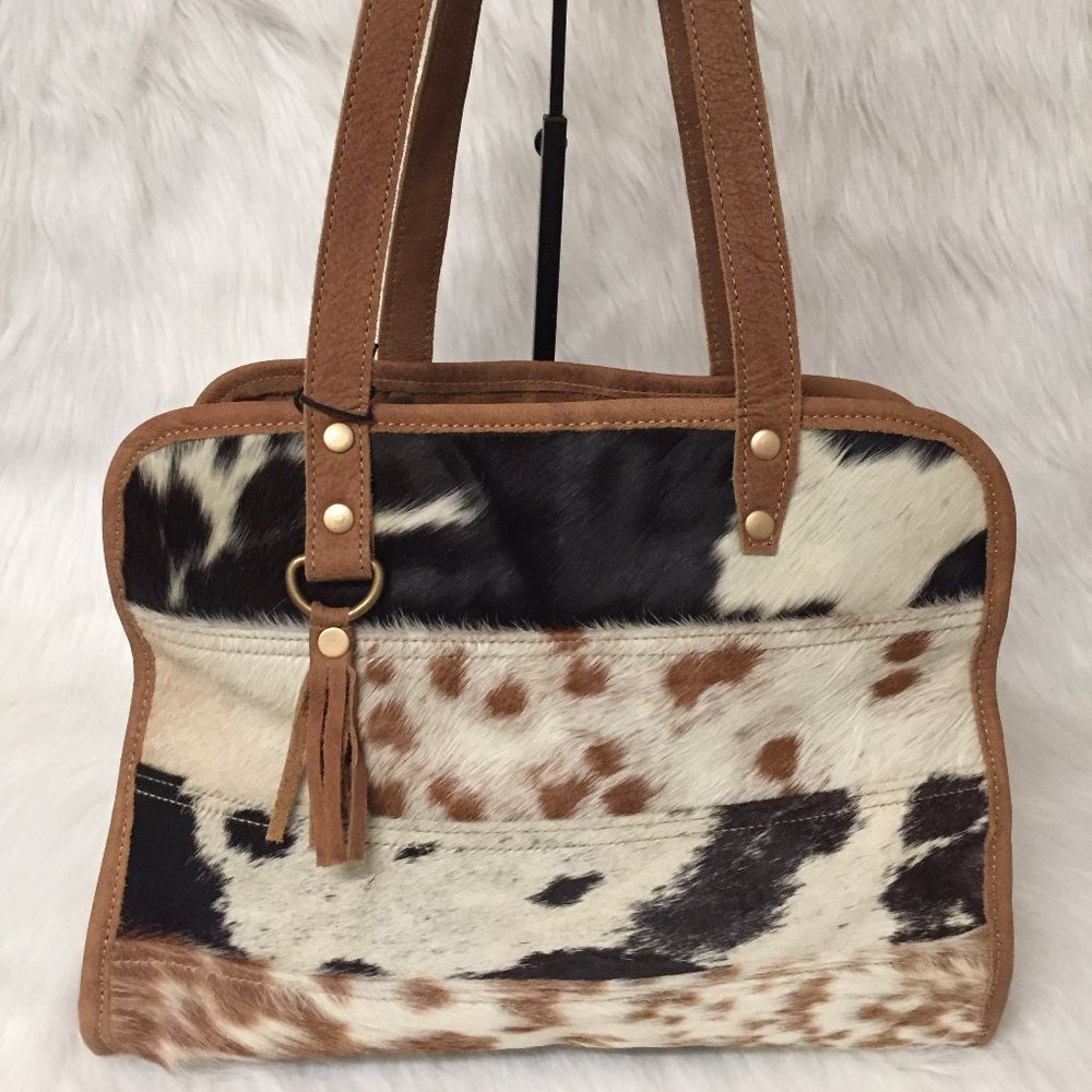 Myra Bag REAL Cow Hide Stripes Hair On Soft Feel